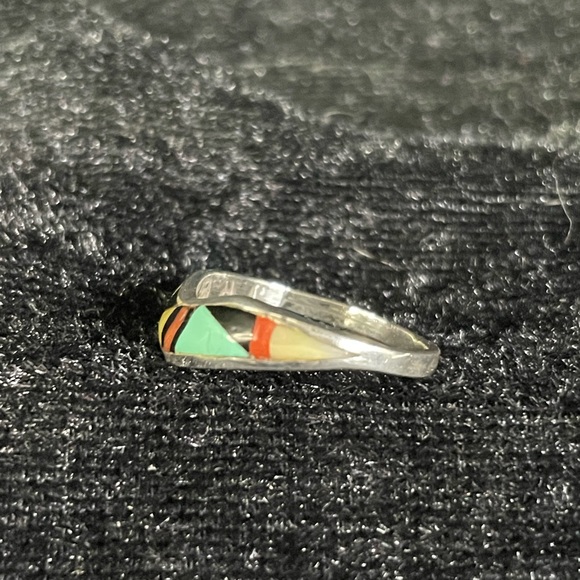 Zuni inlay ring size 7 1/4. - Picture 2 of 7